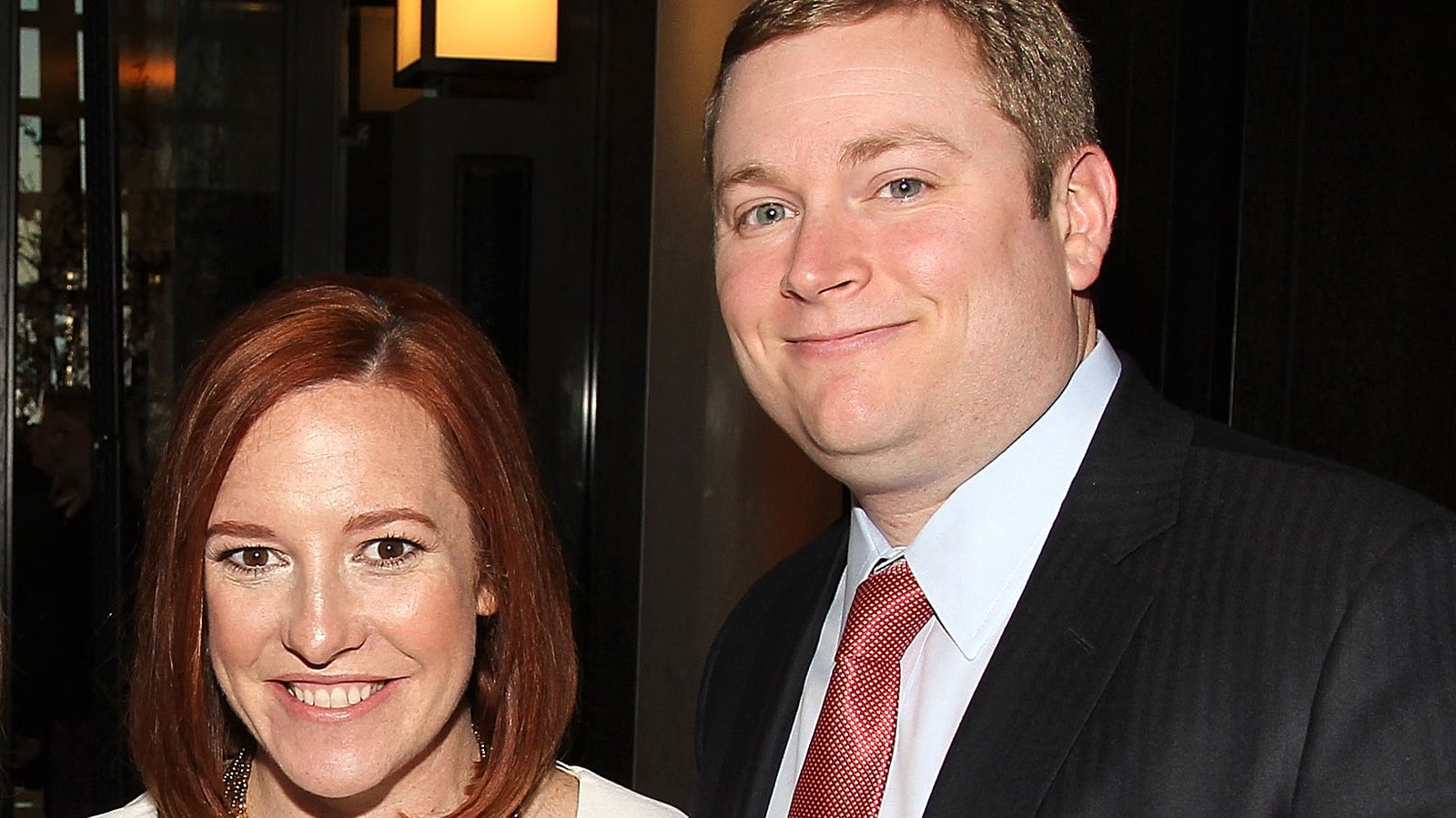 Gregory Mecher and his wife Jen Psaki in a frame.